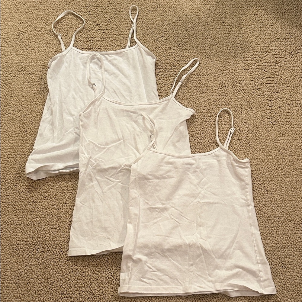 Brandy Melville White Spaghetti Strap Tank Tops (3 of them)